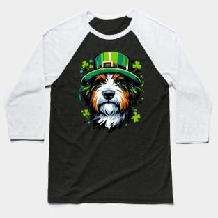 Mini Bernedoodle Celebrates St Patrick's Day Baseball T-Shirt